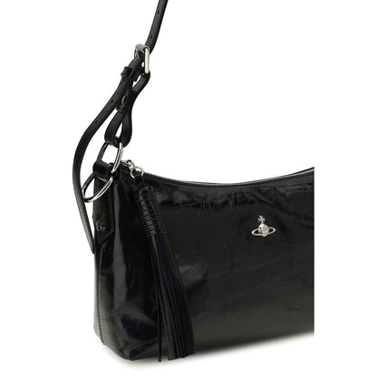 Vivienne Westwood Black Calf Leather Bos Taurus Shoulder Bag