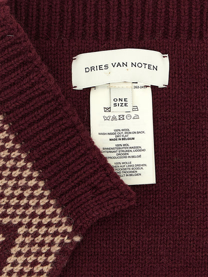 Dries Van Noten Bordeaux Wool Foulard