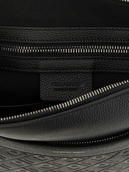 Ferragamo Black Calfskin Crossbody Bag