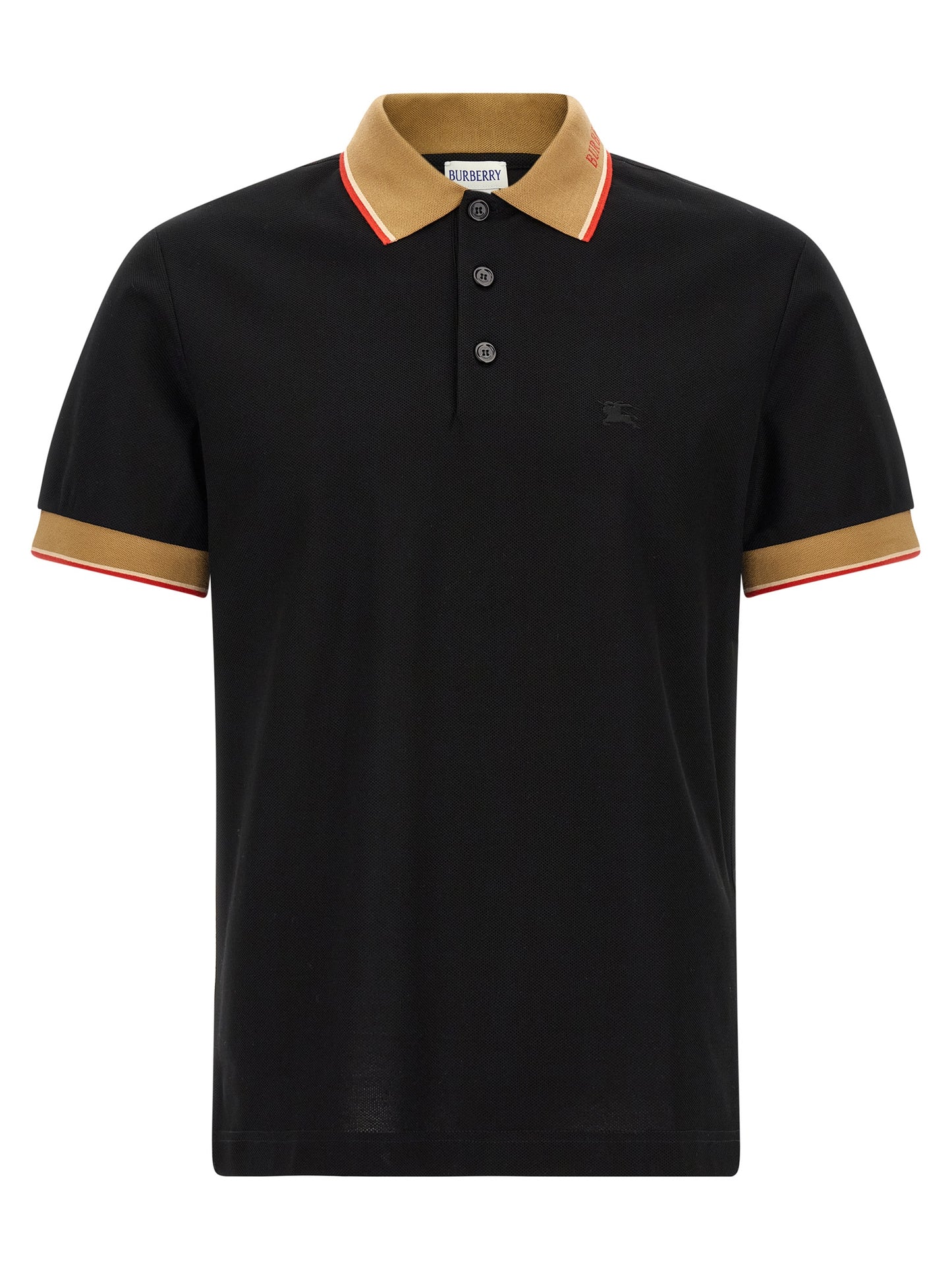 Burberry Black Cotton Polo Shirt