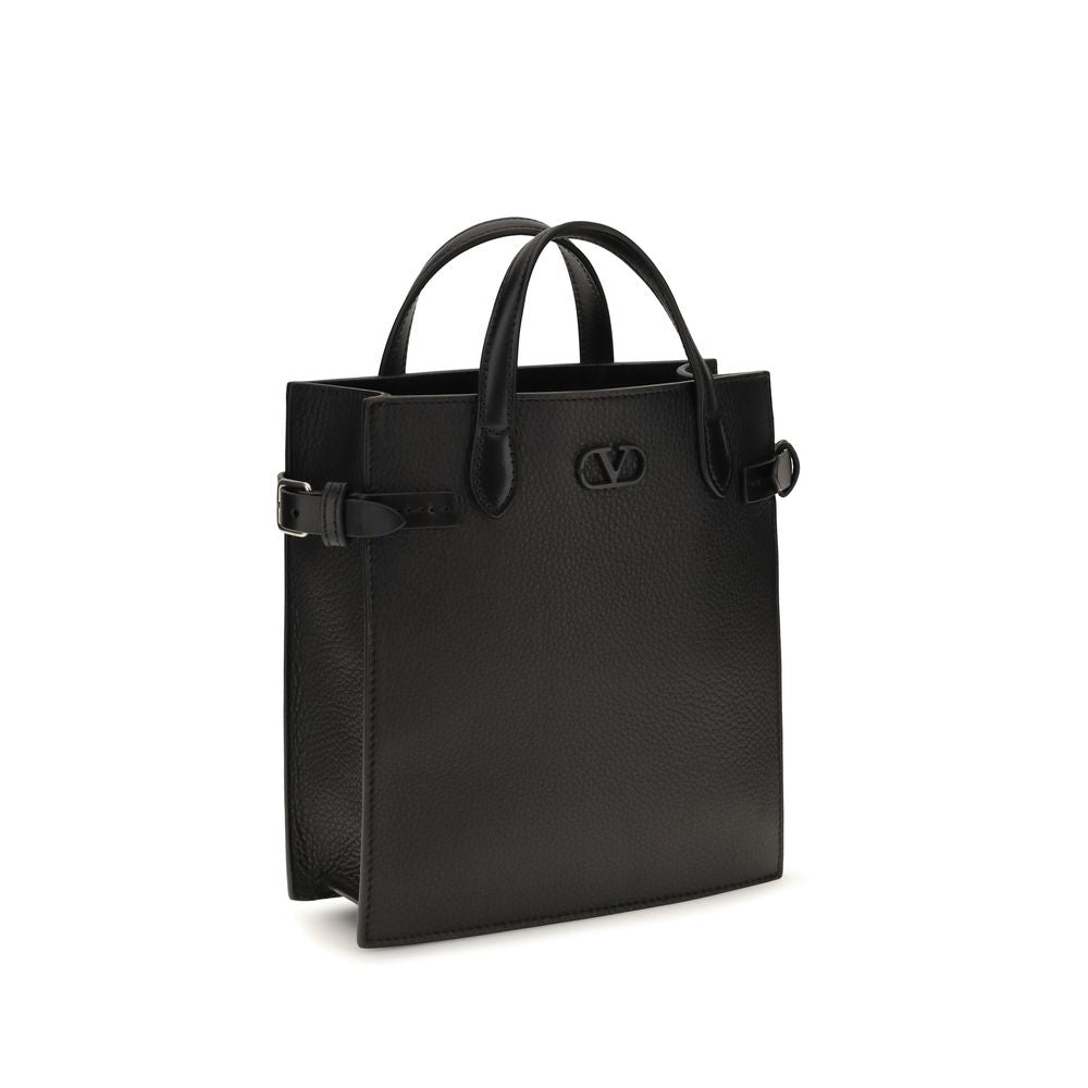 Valentino Garavani Black Calf Leather Bos Taurus Handbag