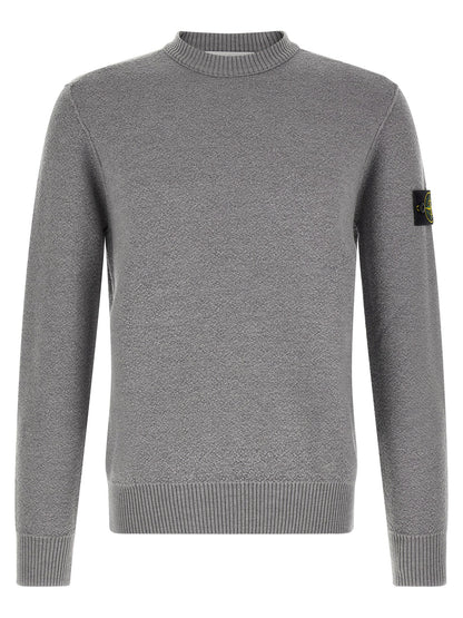 Stone Island Gray Virgin Wool Cardigan