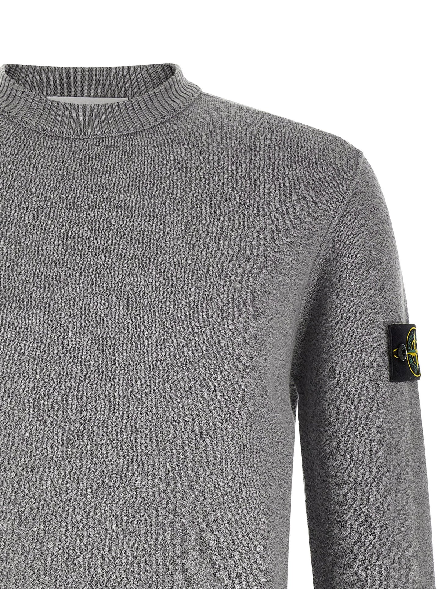 Stone Island Gray Virgin Wool Cardigan