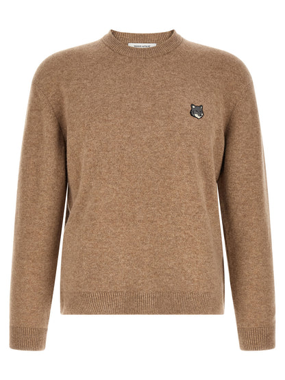 Maison Kitsuné Beige Wool Cardigan