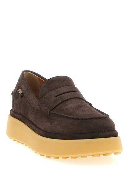 Tod's Brown Calfskin Slip-On Loafers