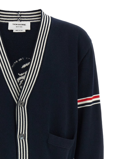 Thom Browne Blue Cotton Cardigan