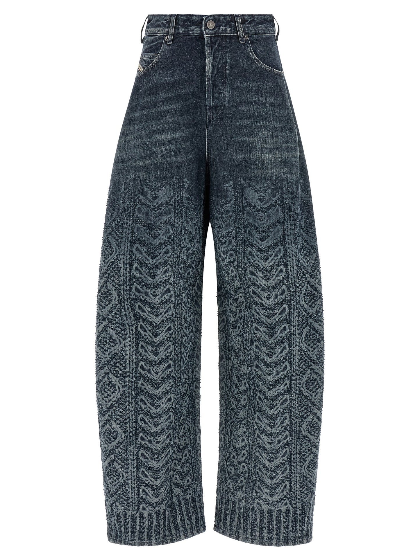 Diesel Blue Cotton High-Waisted Jean