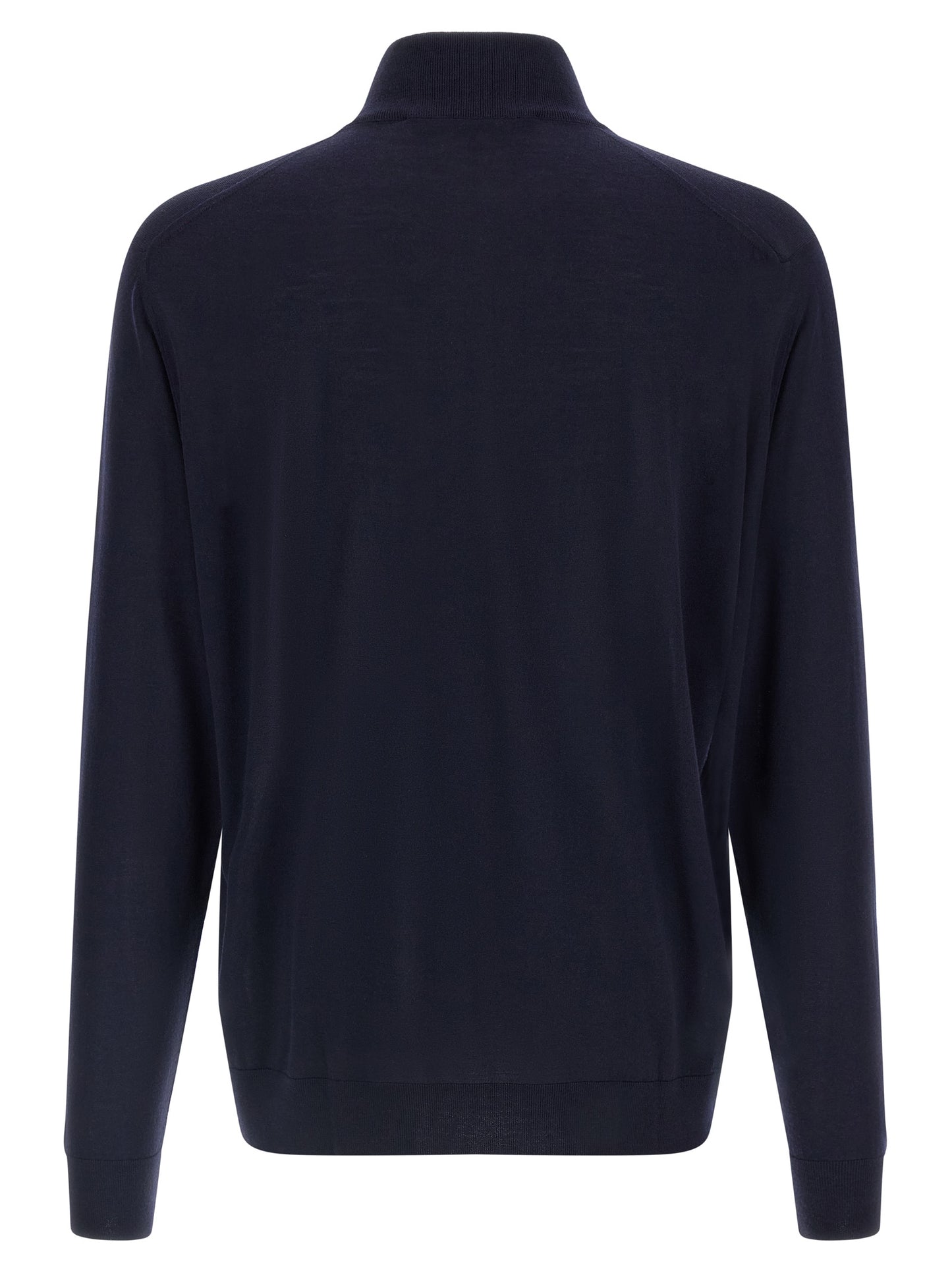 Kiton Blue Wool Cardigan