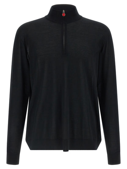 Kiton Black Wool Cardigan