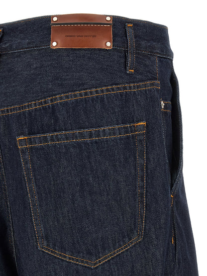 Dries Van Noten Blue Cotton Jeans Denim