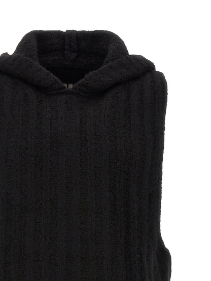 Rick Owens Black Cashmere Sleeveles Sweater