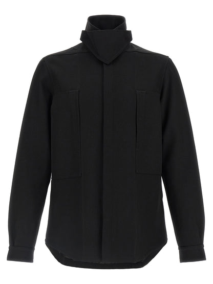 Rick Owens Black Cotton Full-Length Jacket