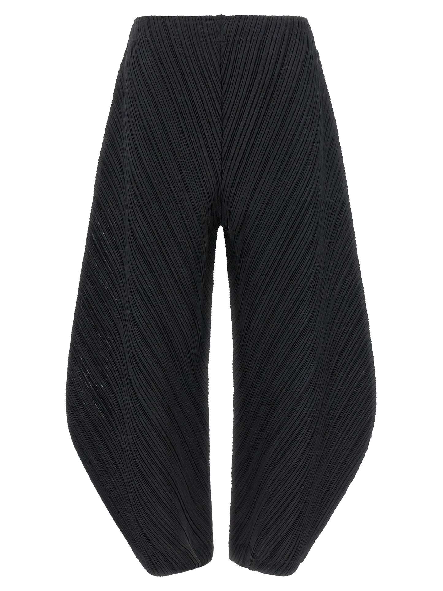 PLEATS PLEASE ISSEY MIYAKE Black Polyester Casual Pants