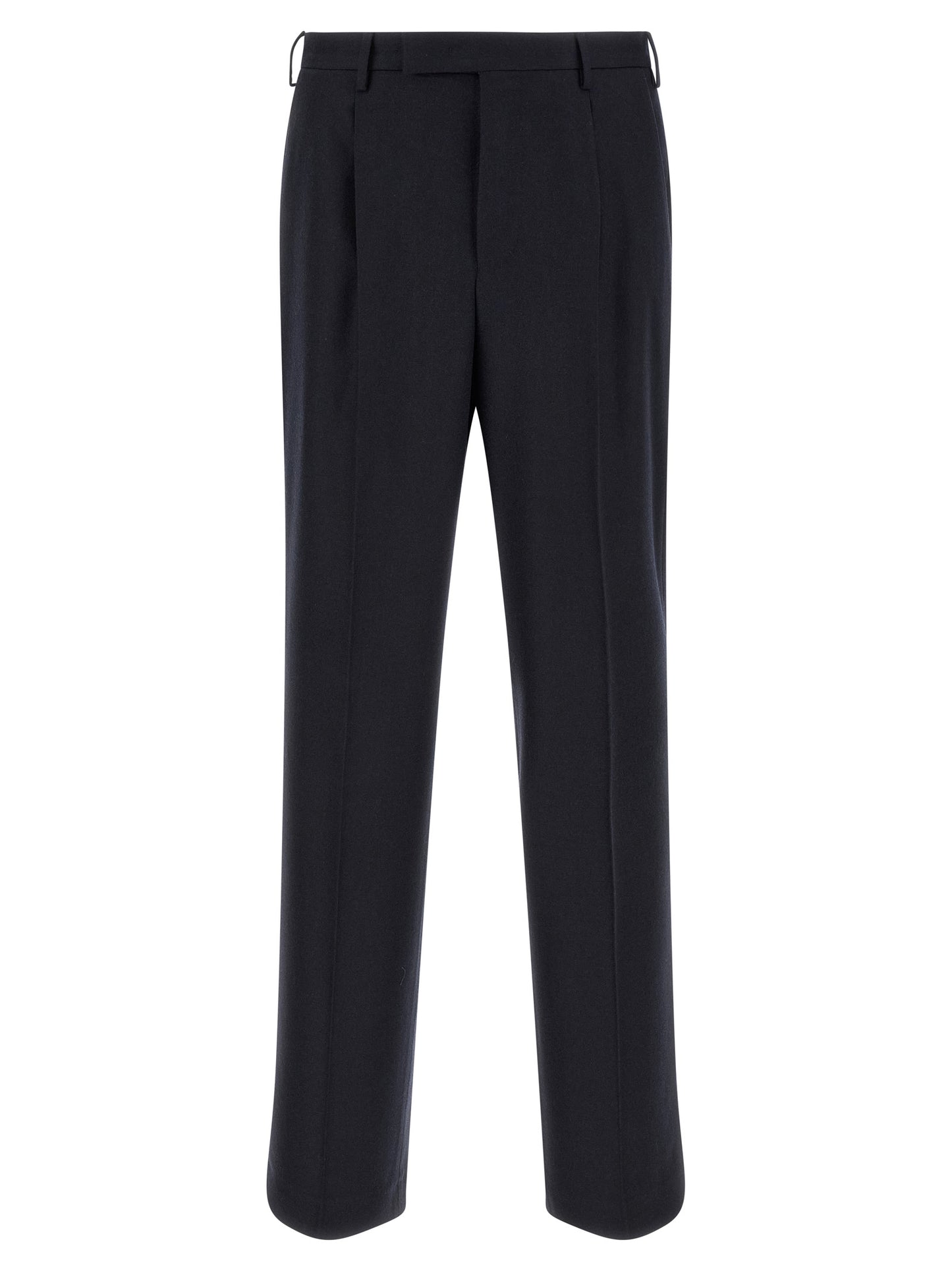 PT Torino Black Virgin Wool Casual Pants