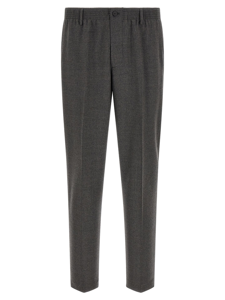 CELLAR DOOR Gray Virgin Wool Cropped Pants