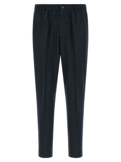 CELLAR DOOR Blue Virgin Wool Cropped Pants