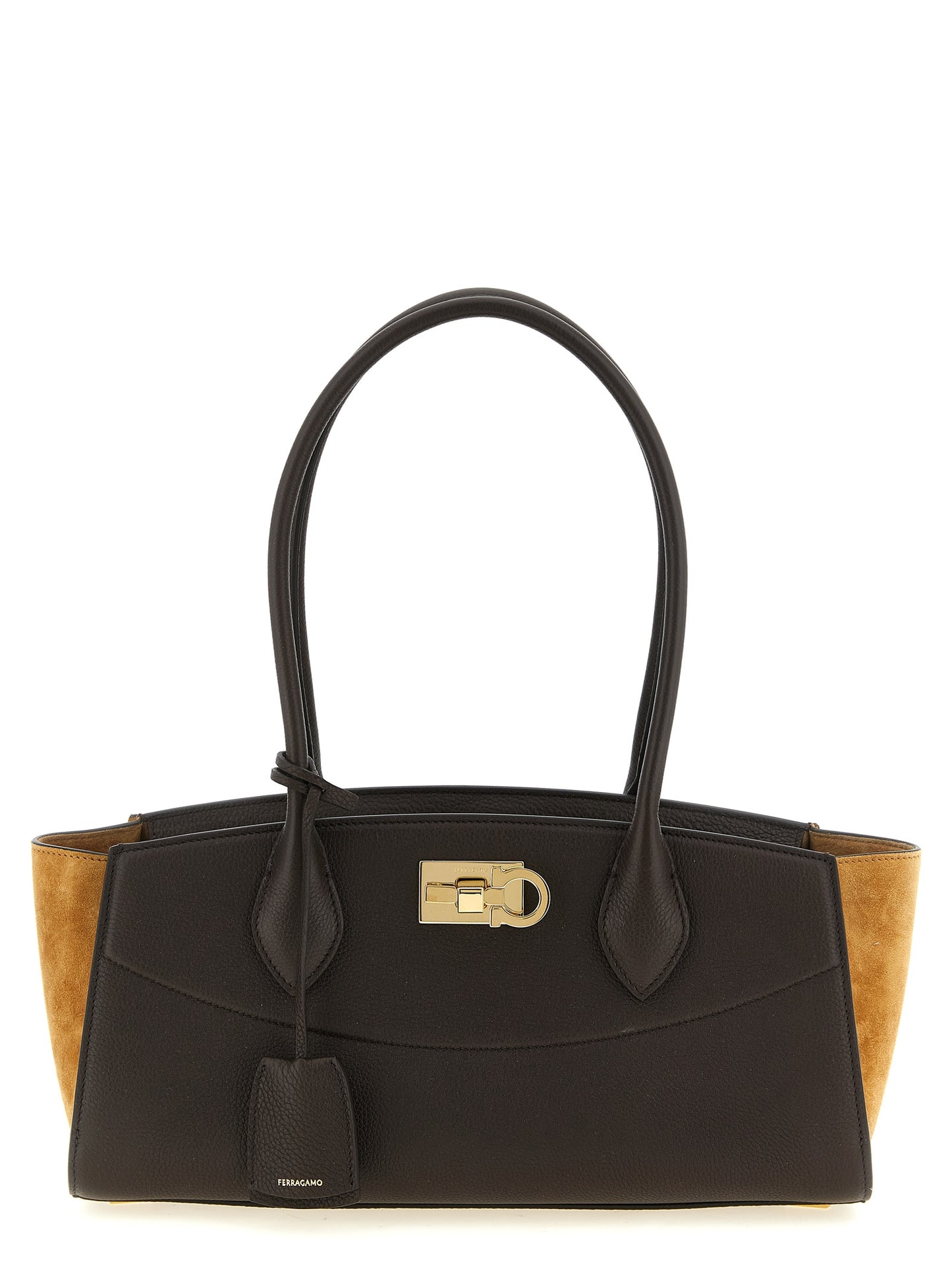 Ferragamo Brown Calfskin Shoulder Bag