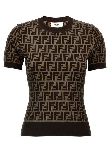 Fendi Brown Cotton Cardigan