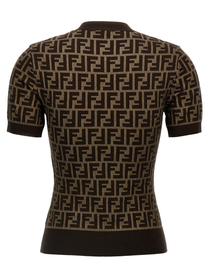 Fendi Brown Cotton Cardigan