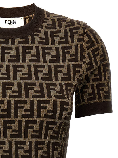Fendi Brown Cotton Cardigan