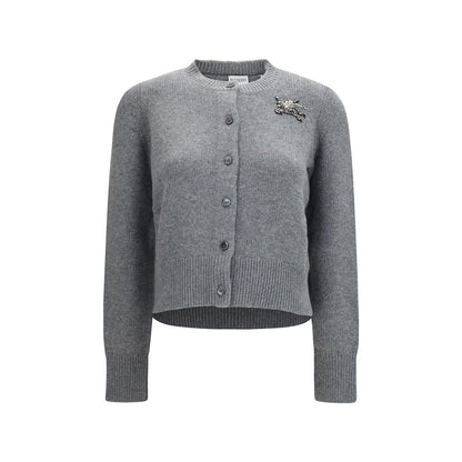 Burberry Gray Wool Oves Aries Cardigan