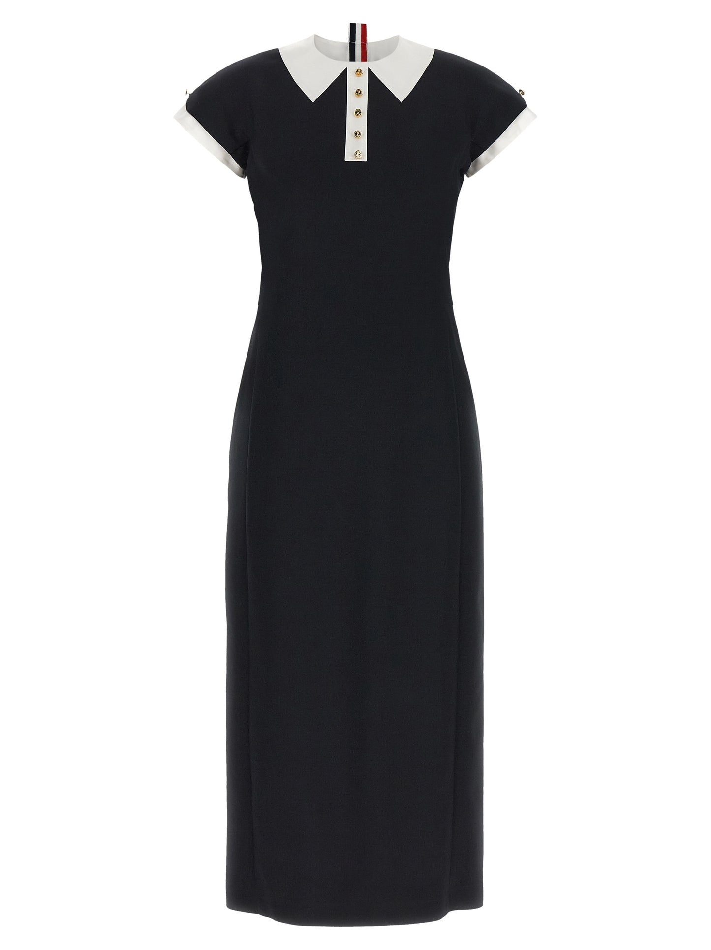 Thom Browne Blue Virgin Wool Midi Dress