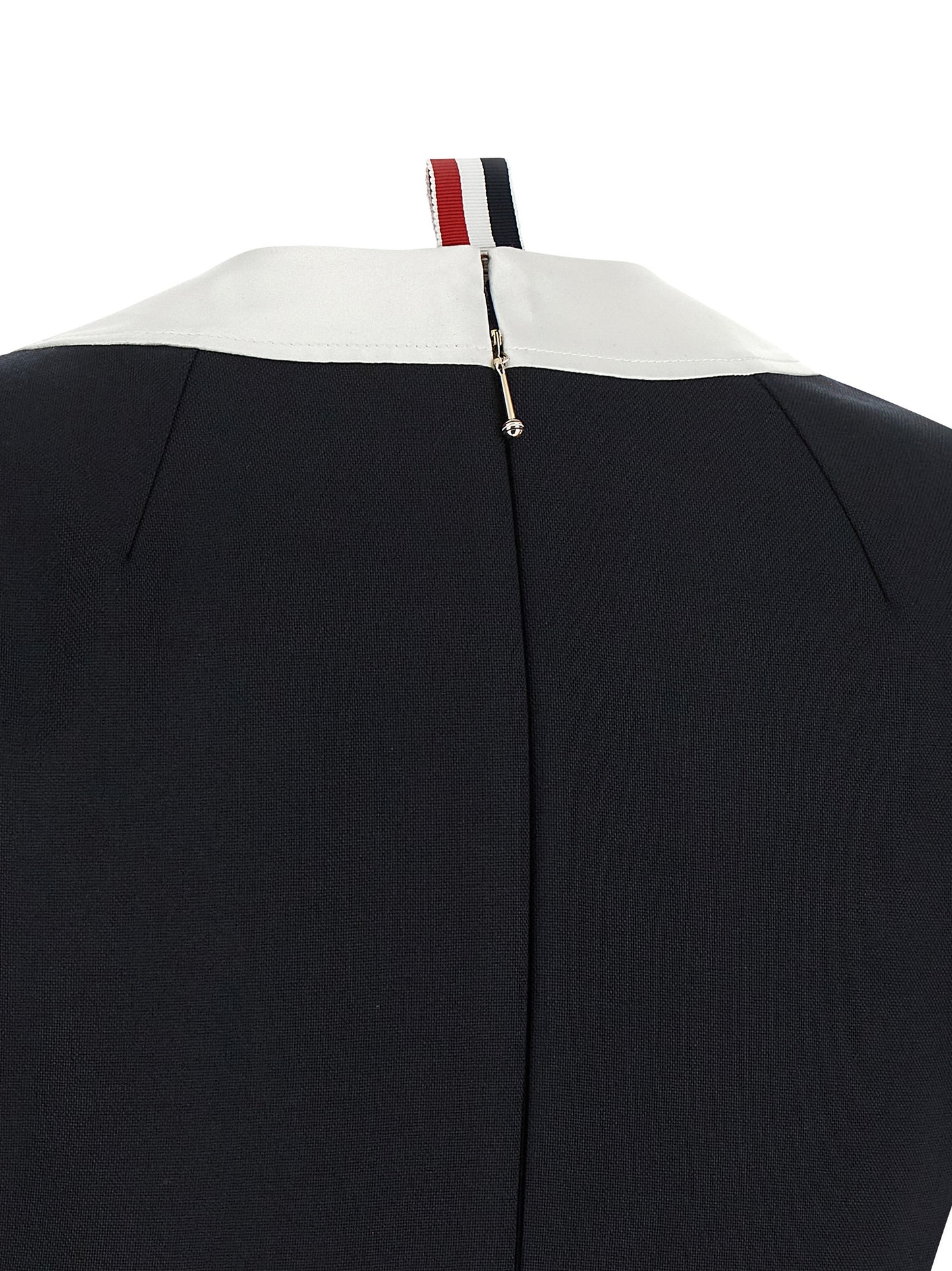 Thom Browne Blue Virgin Wool Midi Dress