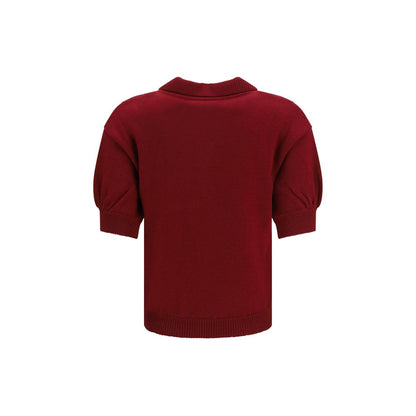 Alessandra Rich Bordeaux Wool Oves Aries Shortsleeve Shirt
