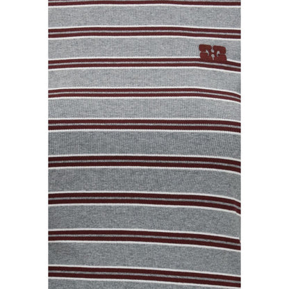 Ganni Gray Cotton Long Sleeve T-Shirt