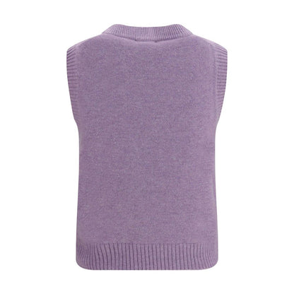 Ganni Gray Alpaca Vicugna Pacos Sleeveles Sweater