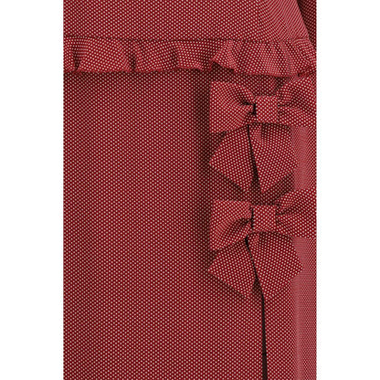Alessandra Rich Bordeaux Silk Casual Dress
