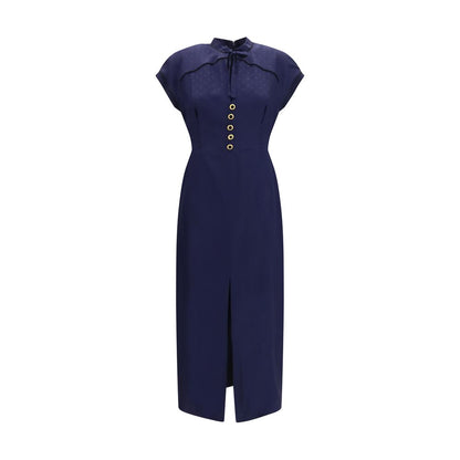 Alessandra Rich Blue Silk Casual Dress