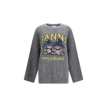 Ganni Gray Alpaca Vicugna Pacos Sweatshirt
