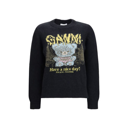 Ganni Black Recycled Wool Sweatshirt