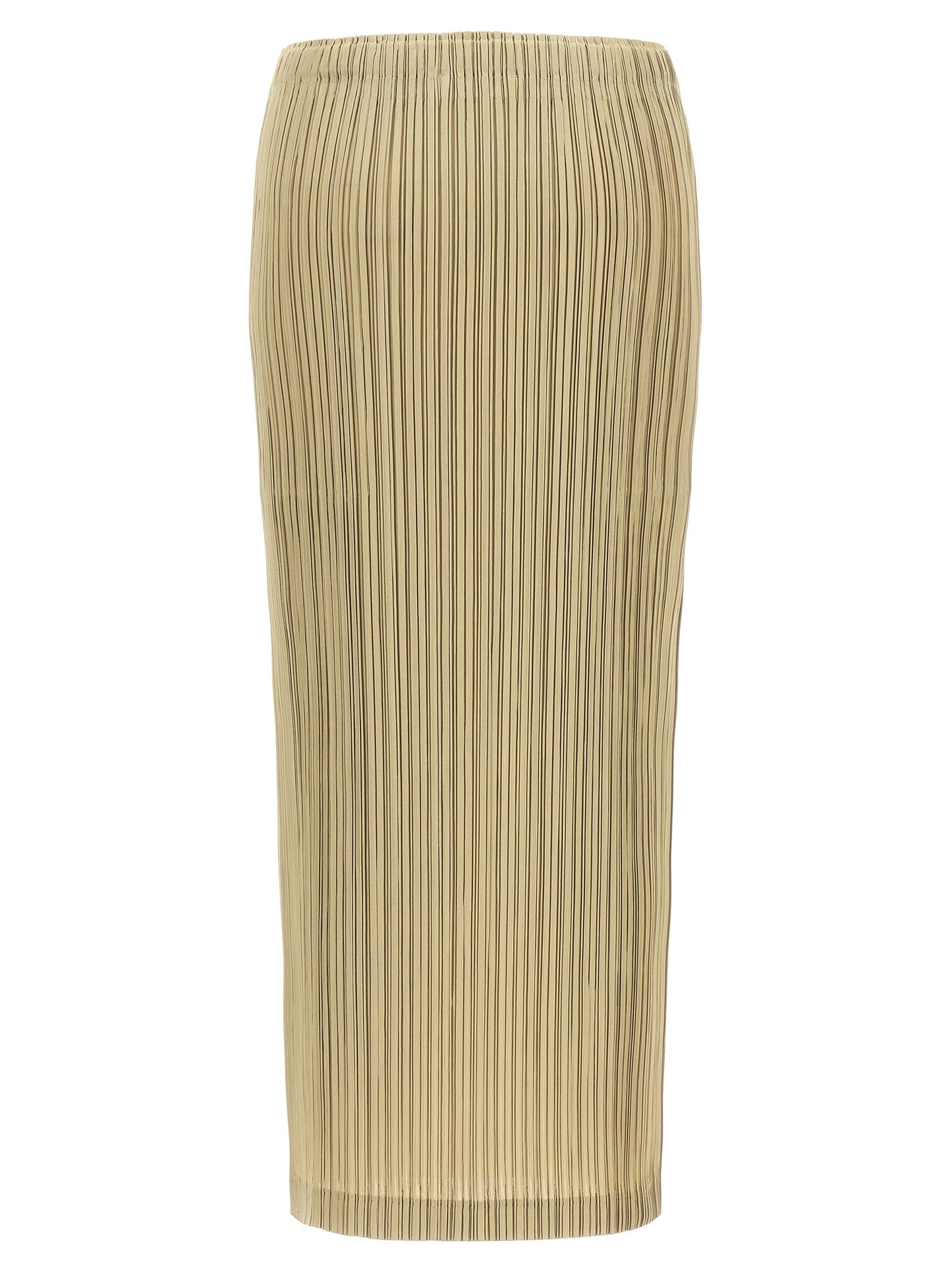 PLEATS PLEASE ISSEY MIYAKE Beige Polyester Midi Skirt