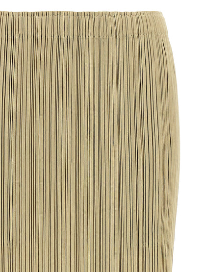 PLEATS PLEASE ISSEY MIYAKE Beige Polyester Midi Skirt