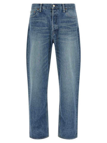 SSSTEIN Blue Cotton Tapered Jeans