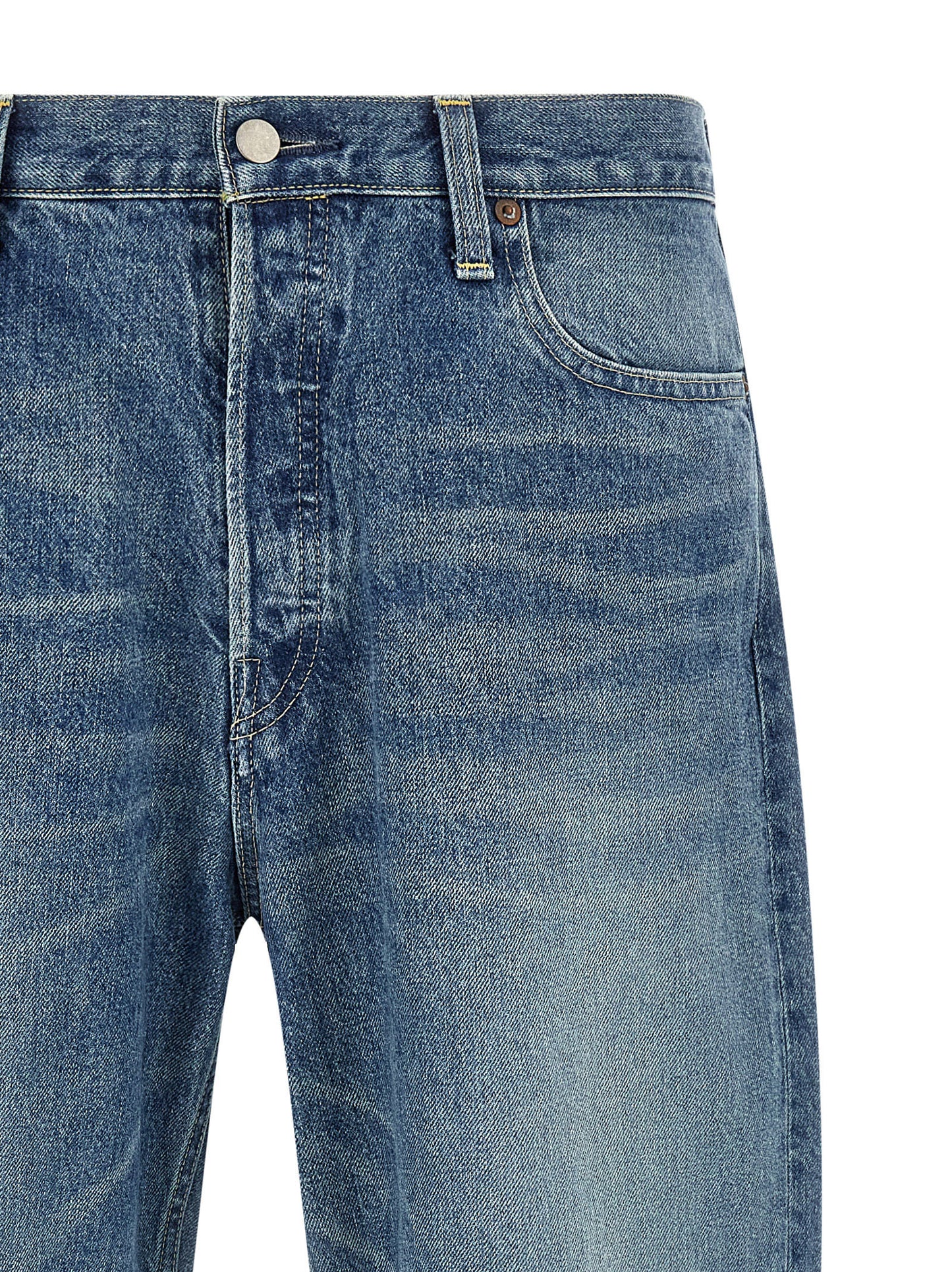 SSSTEIN Blue Cotton Tapered Jeans