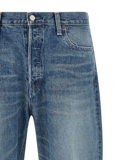 SSSTEIN Blue Cotton Tapered Jeans