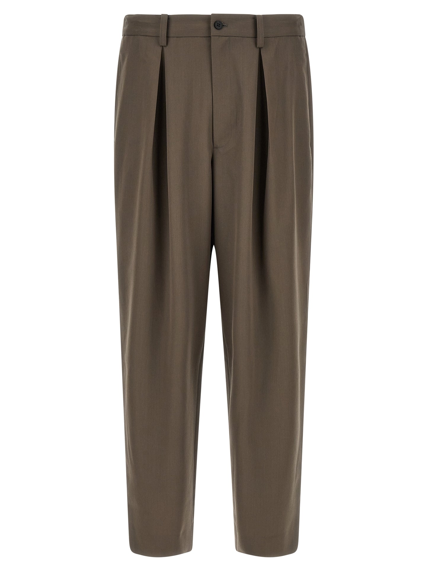 SSSTEIN Brown Wool Casual Pants