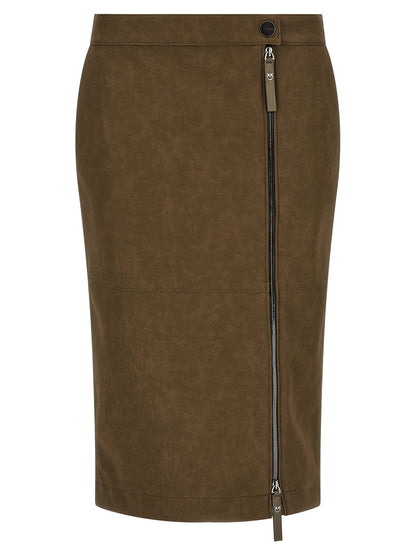 PINKO Brown Viscose Midi Skirt