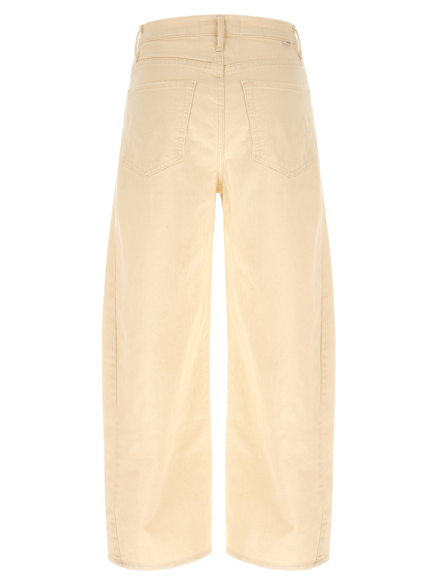 Mother Denim Beige Cotton High-Waisted Jean