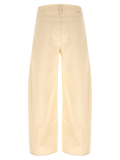 Mother Denim Beige Cotton High-Waisted Jean