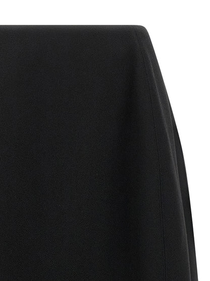 Jil Sander Black Virgin Wool Midi Skirt