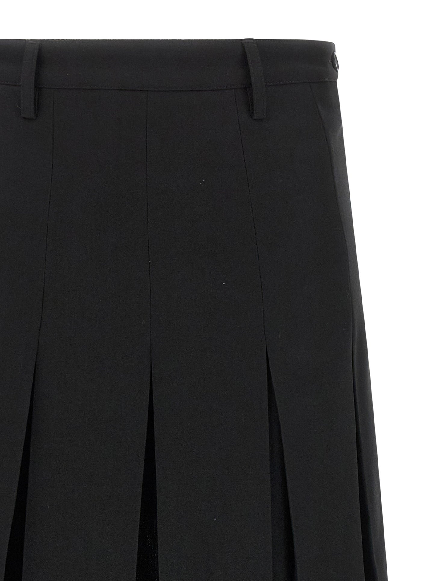 MM6 Maison Margiela Black Polyester Midi Skirt