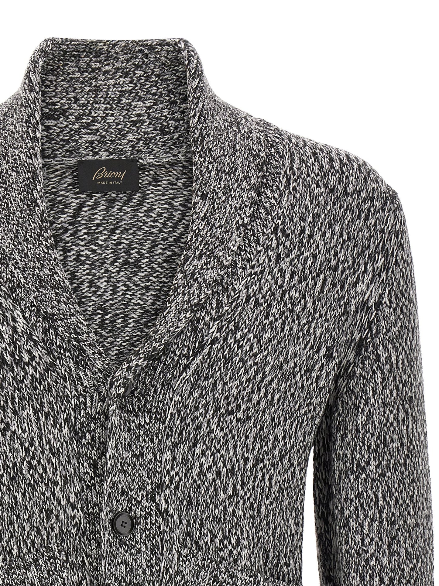 Brioni Bicolor Wool Cardigan