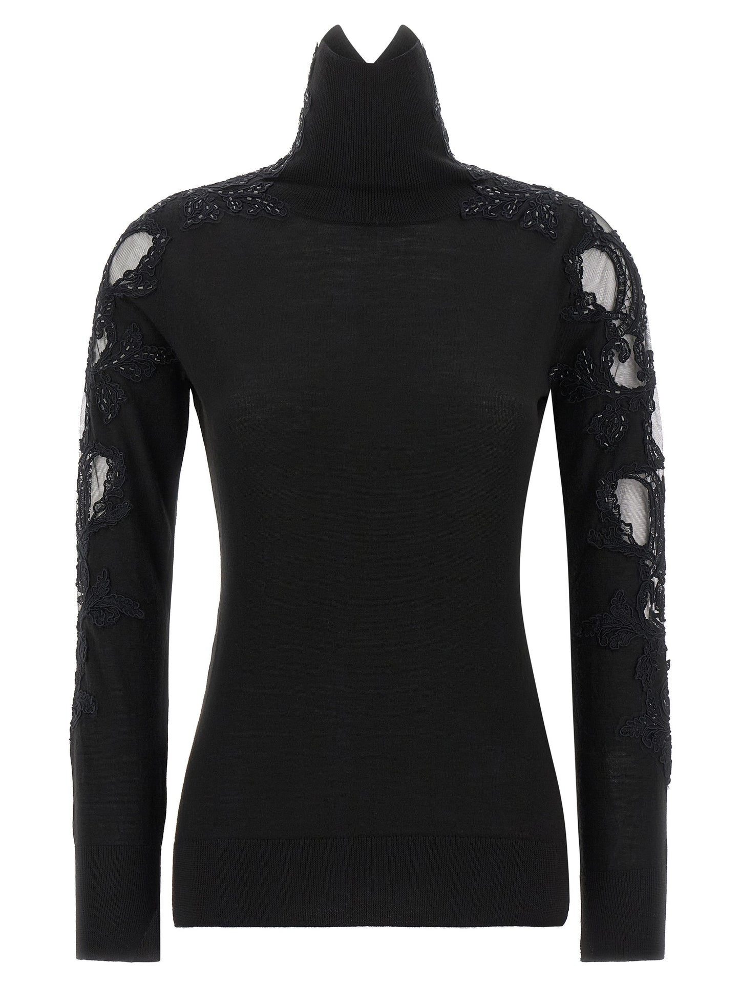 Ermanno Scervino Black Virgin Wool Cardigan
