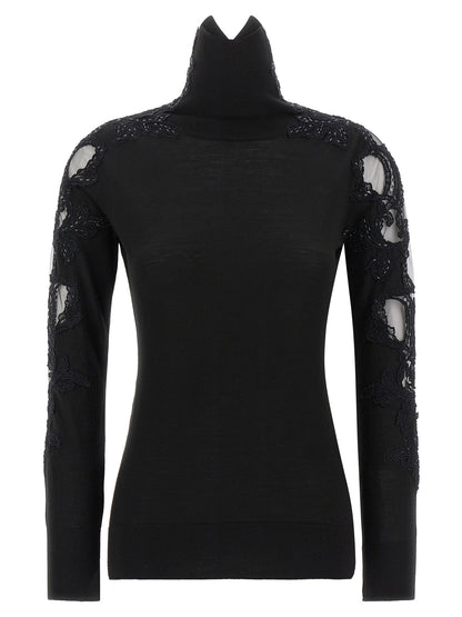 Ermanno Scervino Black Virgin Wool Cardigan