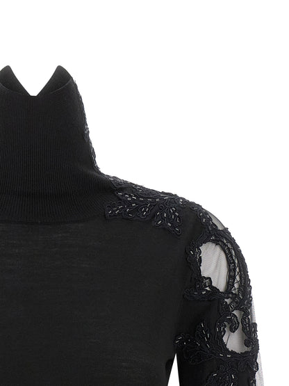 Ermanno Scervino Black Virgin Wool Cardigan