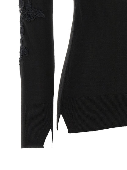 Ermanno Scervino Black Virgin Wool Cardigan